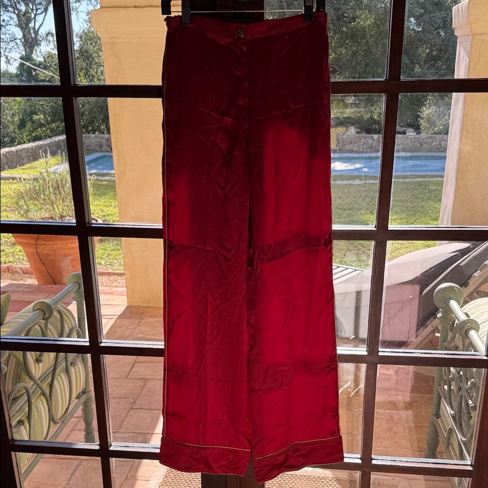 Roberto Cavalli Elegant Red Satin Pants